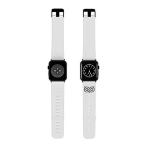 Apple Watch Band — Minimal White Silicone Strap with Infinity Logo